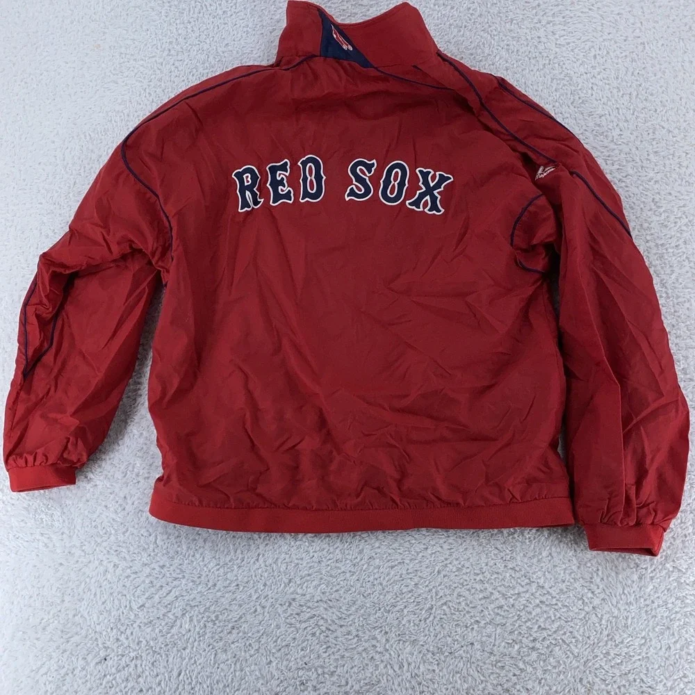 Boston Red Sox Jacket YOUTH 14/16 Red MLB Baseball Full Zip Windbreaker Majestic